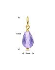 14K geelgoud hanger amethist 4030769