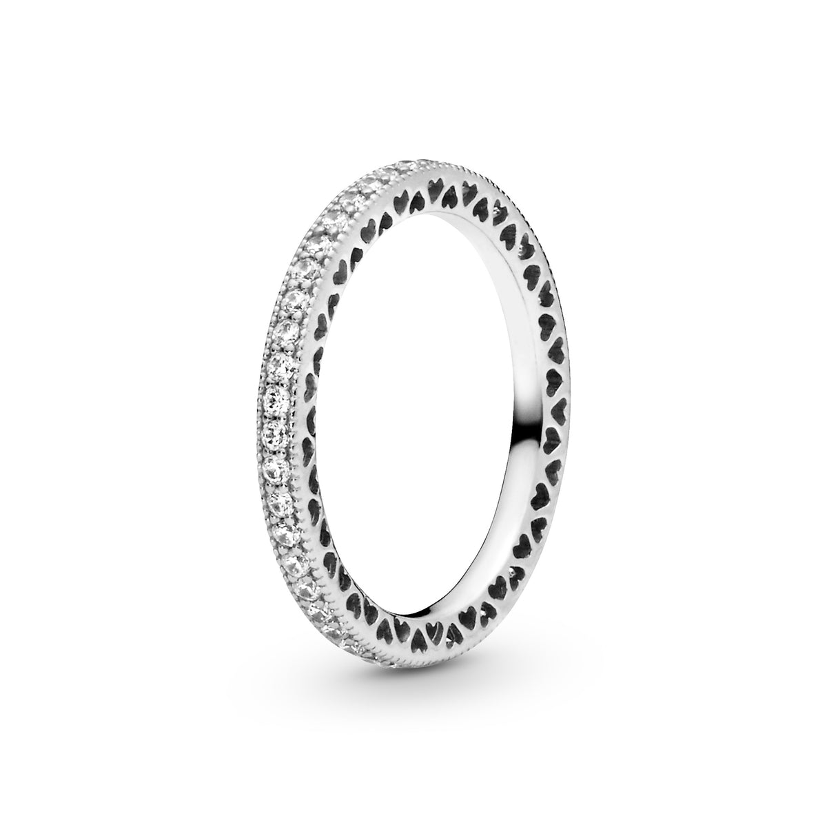 Pandora Sparkle & Hearts Ring zilver