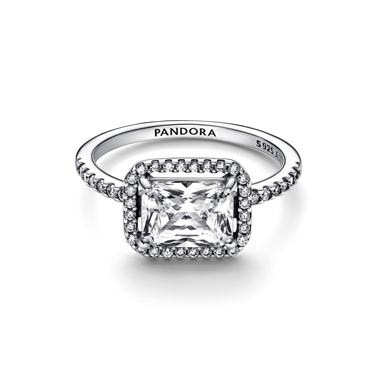 Pandora Rectangular Sparkling Halo Ring zilver 192391C01