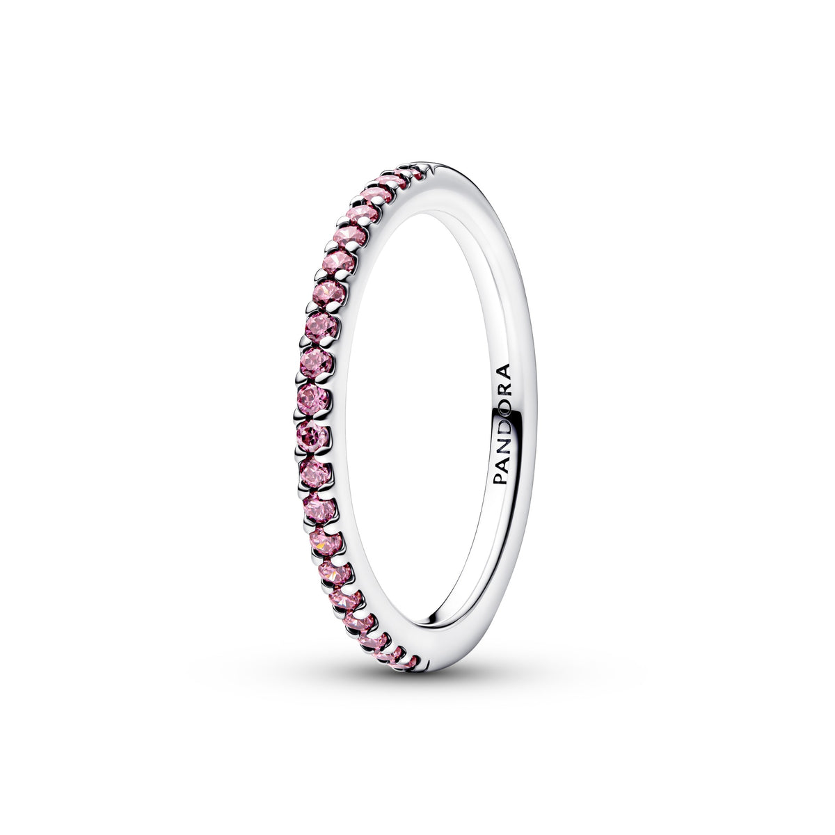 Pandora Sprankelende Roze Pave Bandring zilver