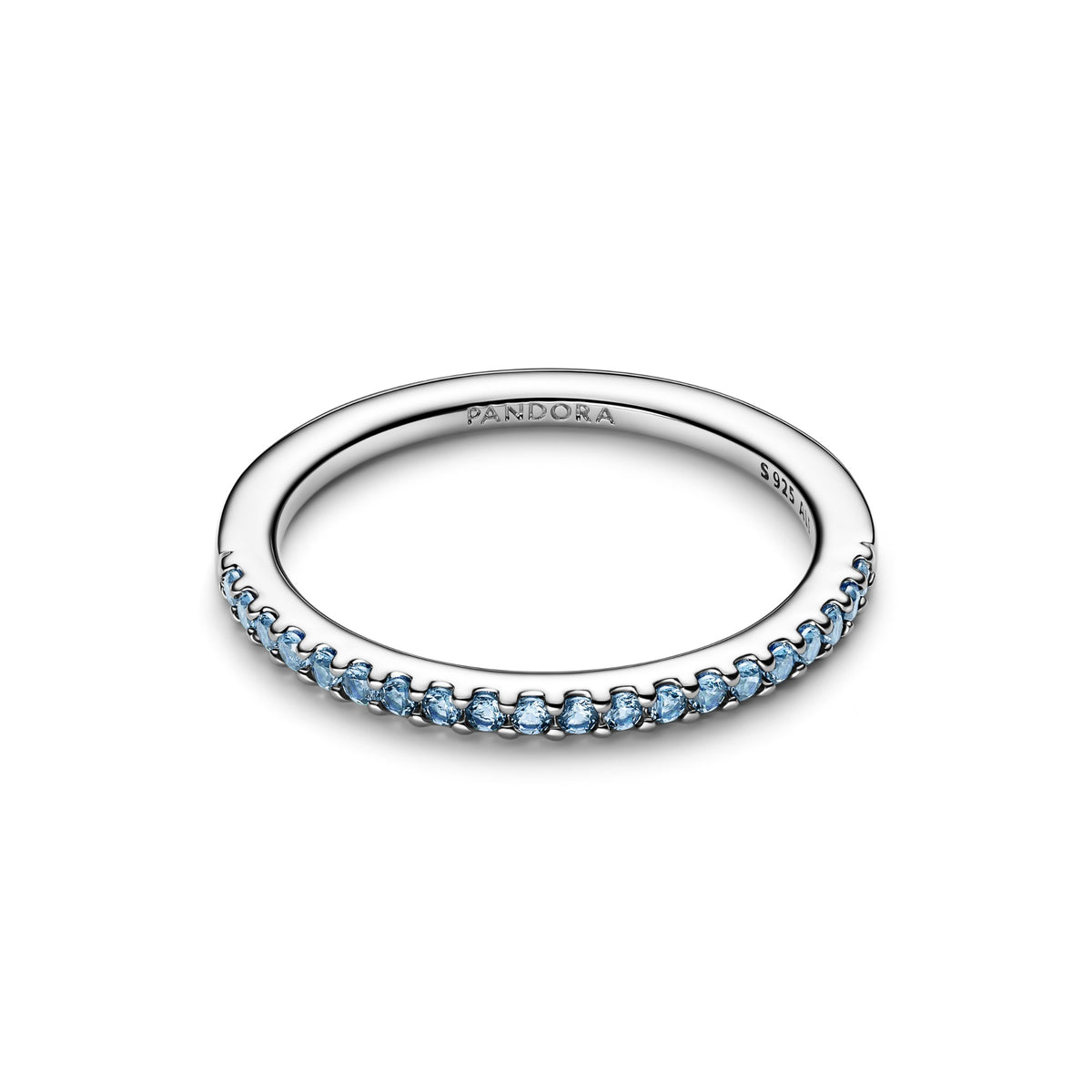 Pandora Sprankelende Aquamarijn Half-Eternity Ring zilver 192999C03