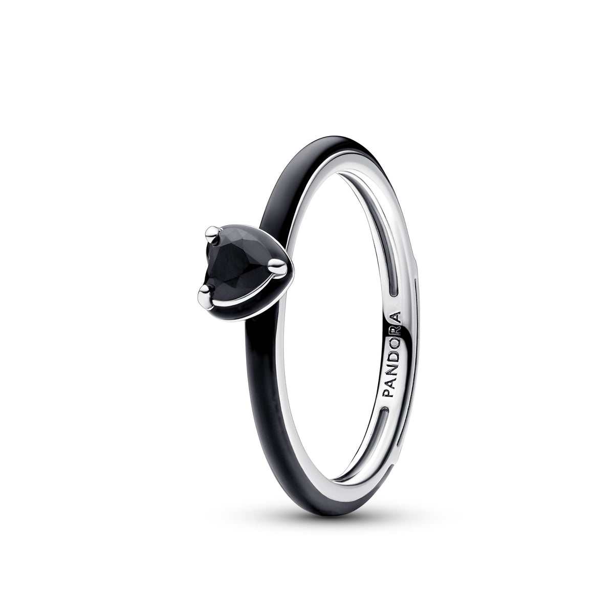 Pandora ME zwarte chakra hart ring zilver