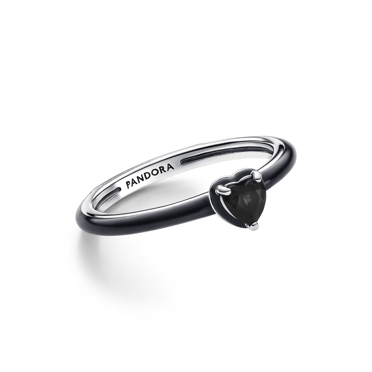 Pandora ME zwarte chakra hart ring zilver 193088C01