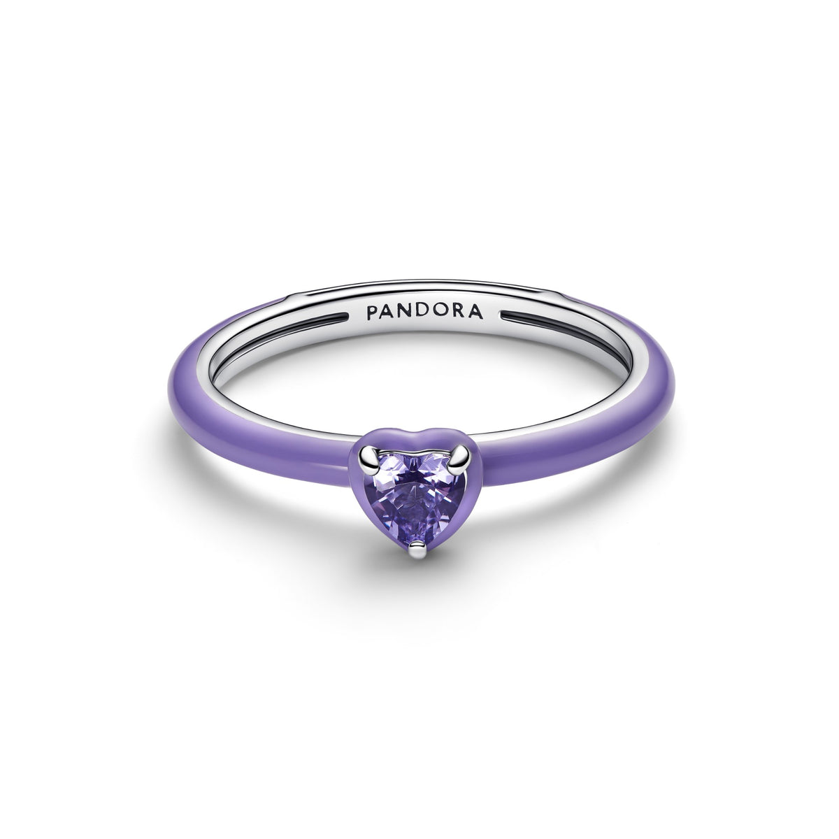 Pandora Paarse Hart Chakra Ring zilver 193088C04