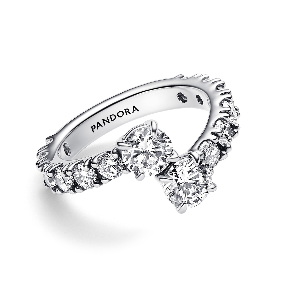 Pandora Sprankelende Overlappende Bandring zilver 193149C01