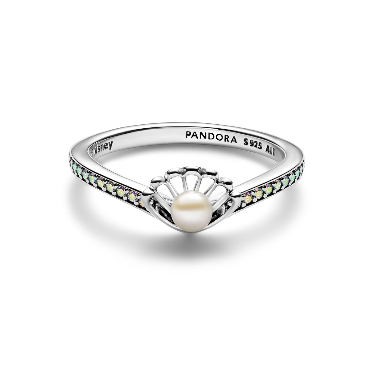 Pandora Disney Prinses Ari√´l Schelp Behandelde Gecultiveerde Zoetwaterparel Ring zilver 193654C01