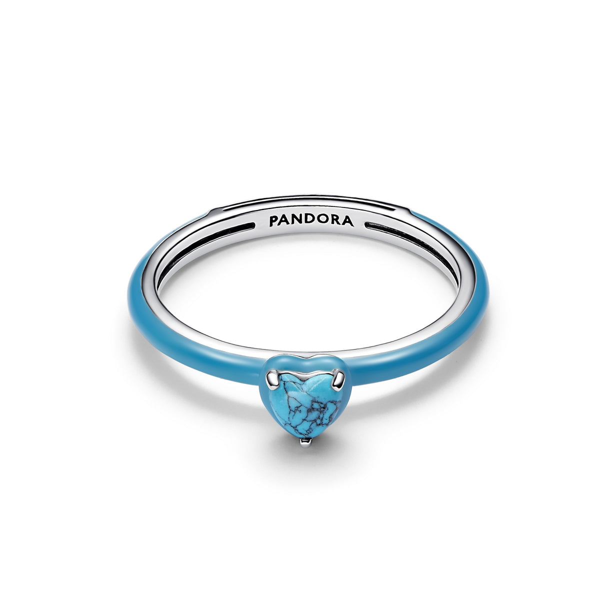 Pandora Turquoise Hartsteen Ring zilver 193828C01