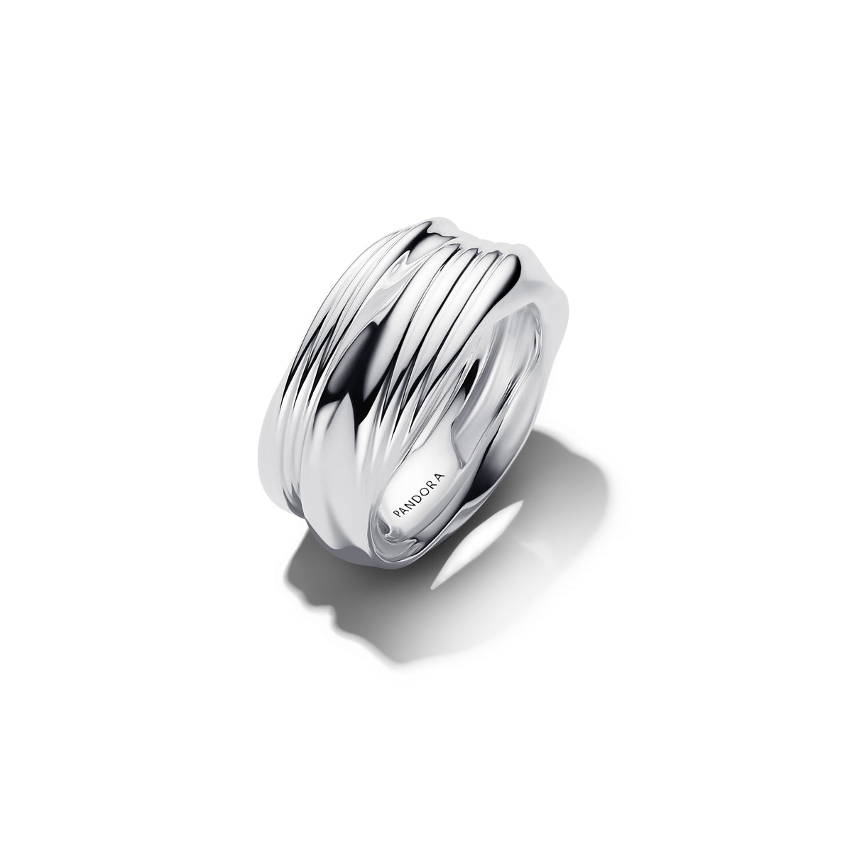 Pandora Gedraaide dubbele ring zilver