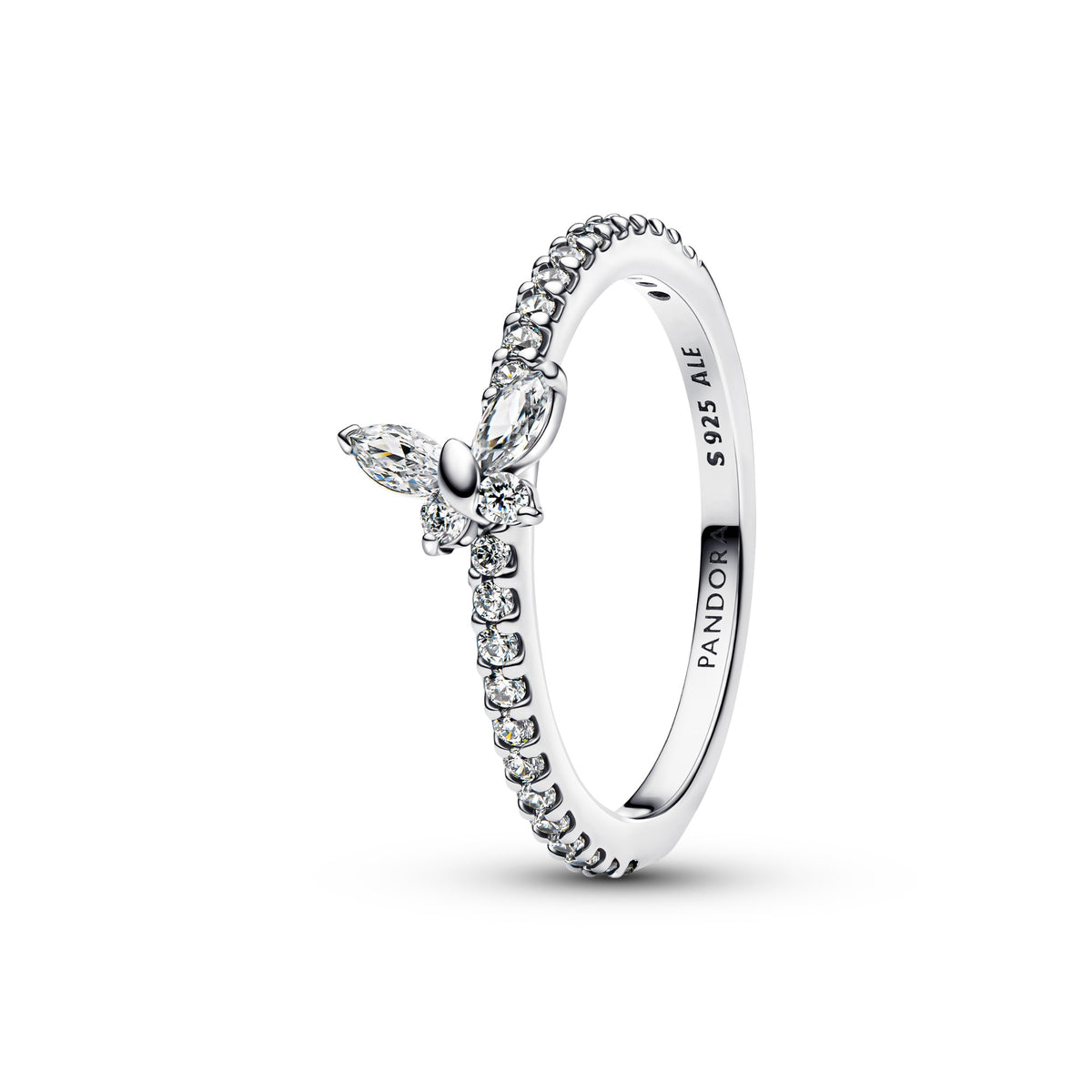 Pandora Sprankelende vlinderring zilver