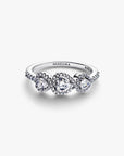 Pandora Halo Hart Trilogy Ring 194413C01 – Zilver met Zirkonia