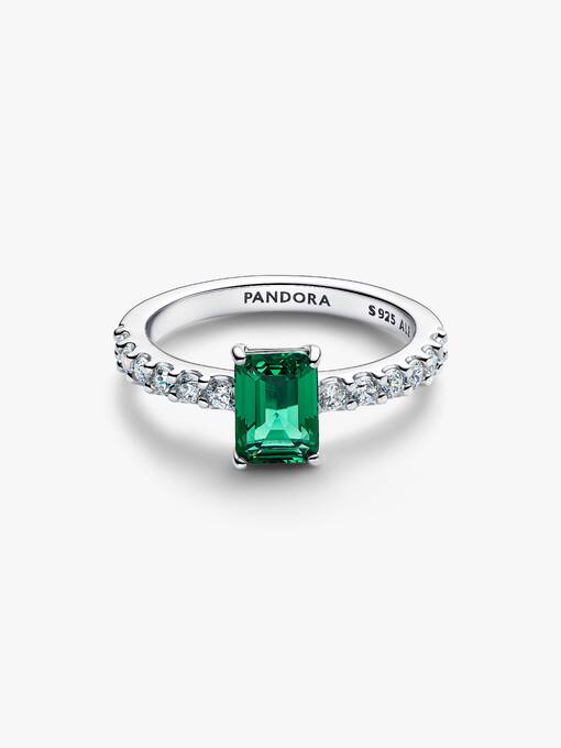 Pandora Rechthoekige Sprankelende Halo Ring zilver - 194506C01