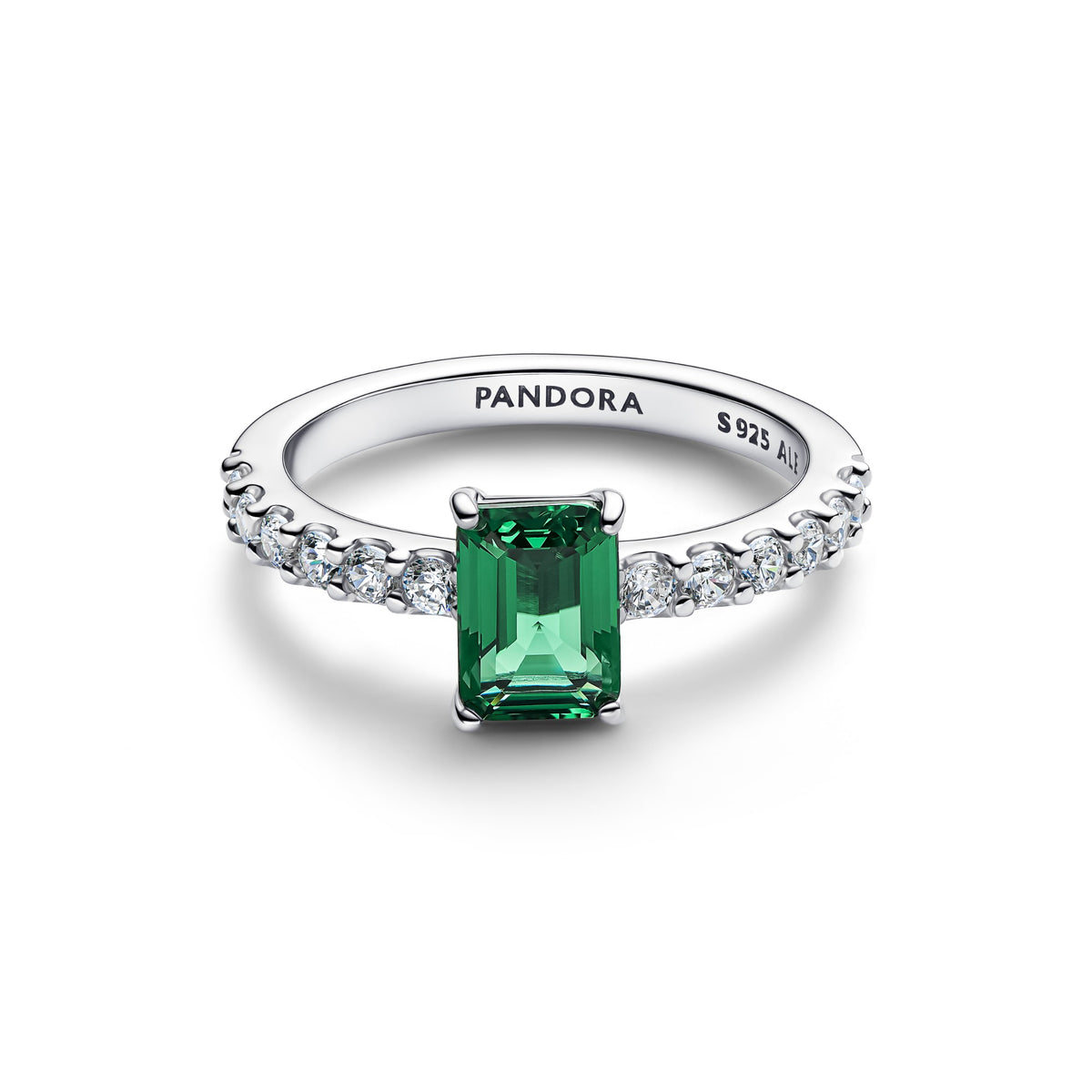Pandora Rechthoekige Sprankelende Halo Ring zilver 194506C01