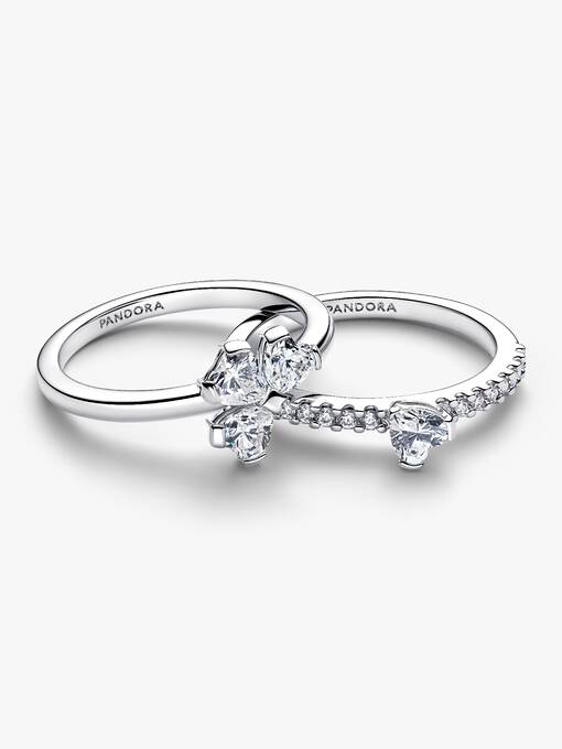 Pandora Sprankelende Klavertjevier Deelbare Ring zilver - 194507C01