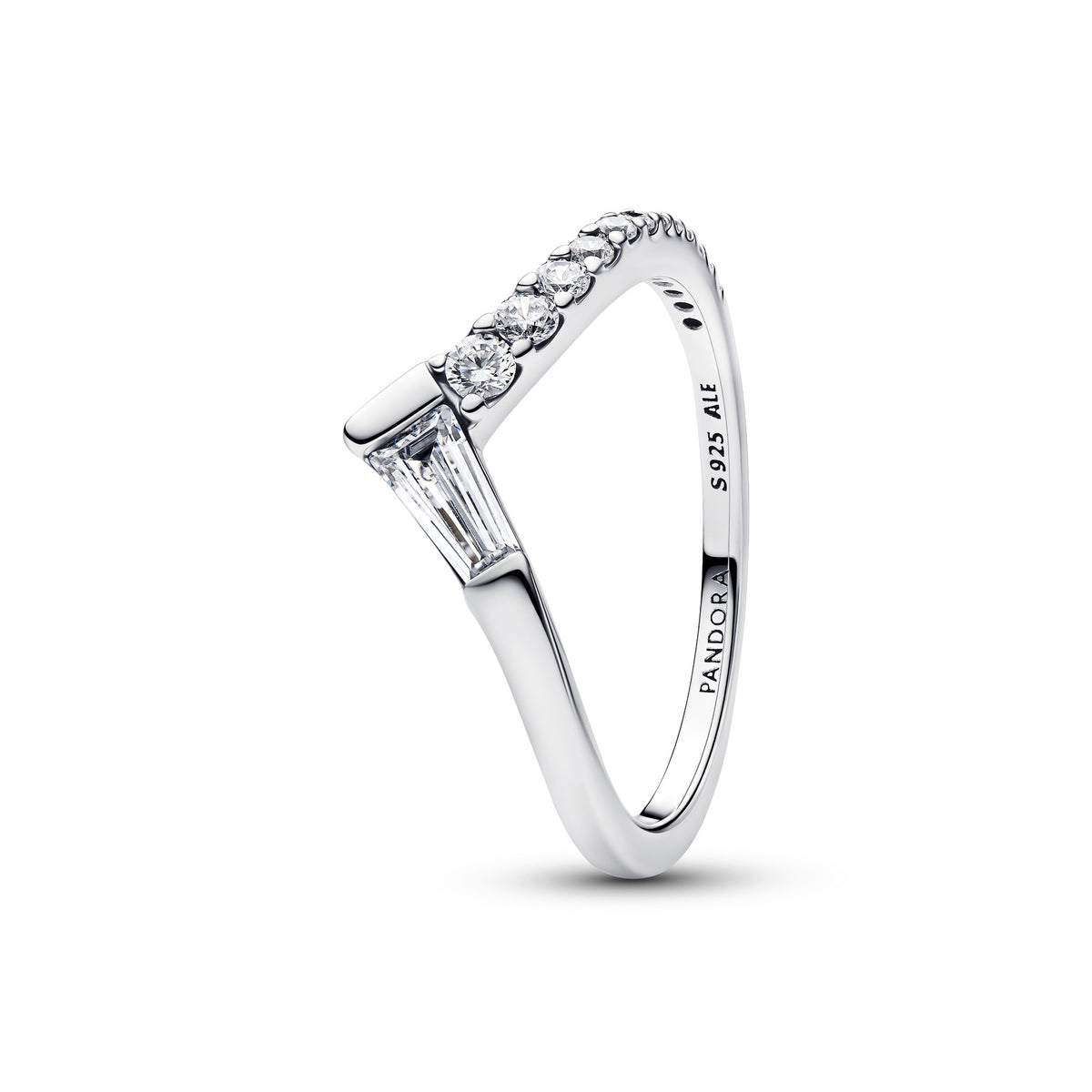 Pandora Tiara Baguette Pavé Band Ring zilver