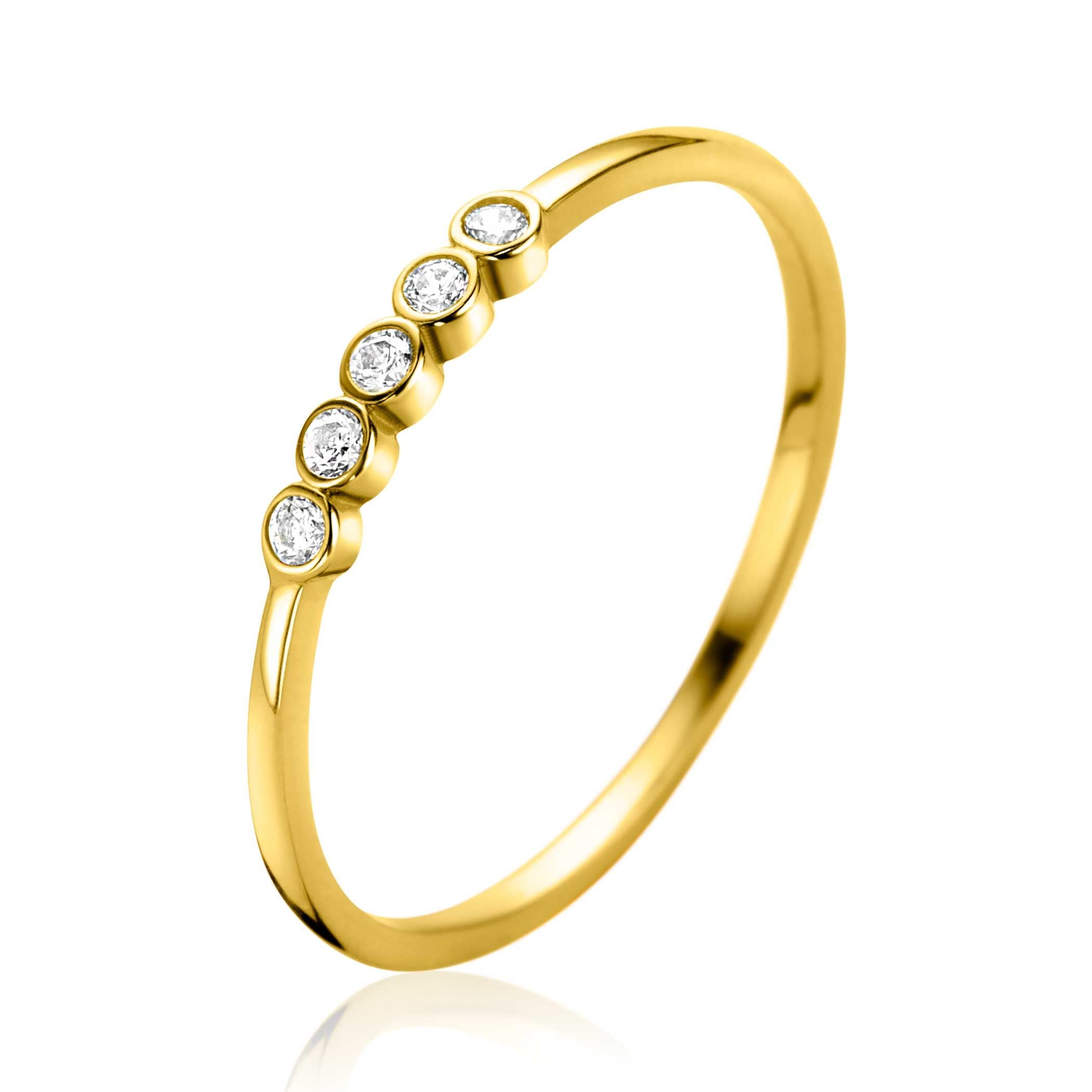 ZINZI 14K Gouden Ring met Witte Zirkonia ZGR532