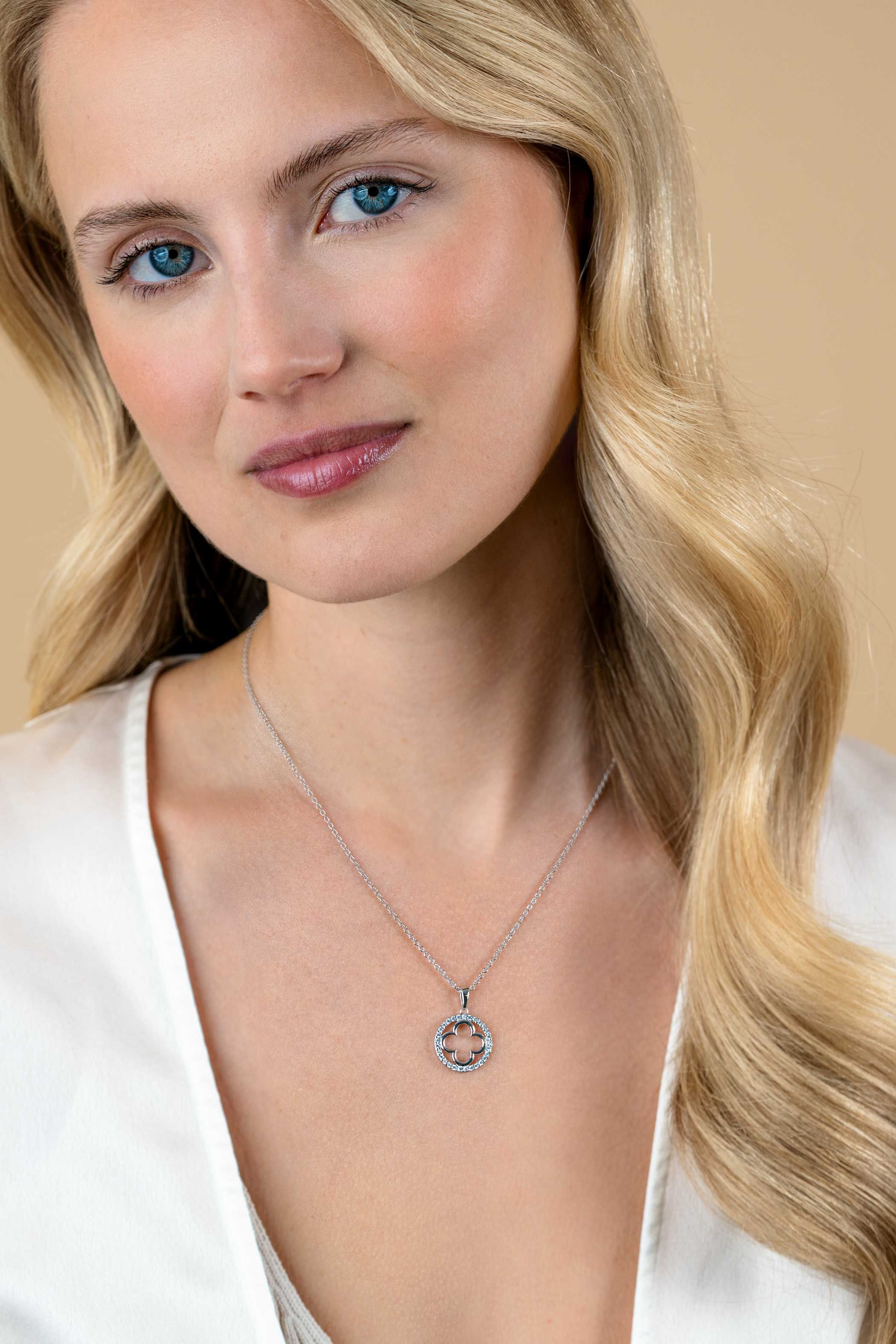 ZINZI Zilveren Ketting met Witte Zirkonia - ZIC2617