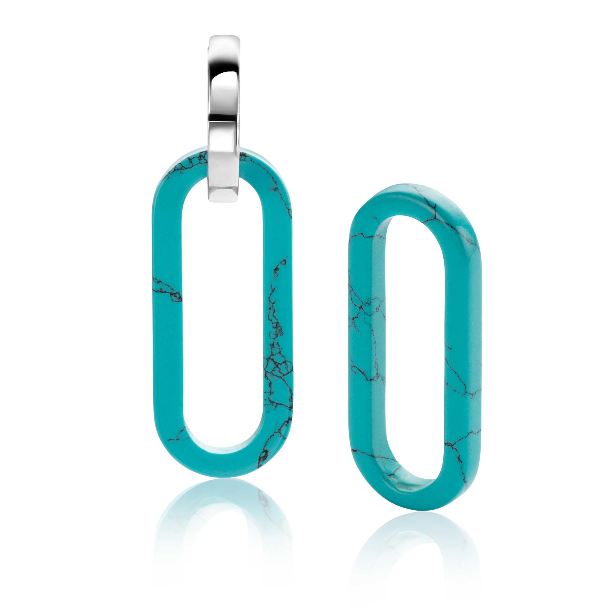 ZINZI Oorbedels 30mm zilver blauw - ZICH2456T