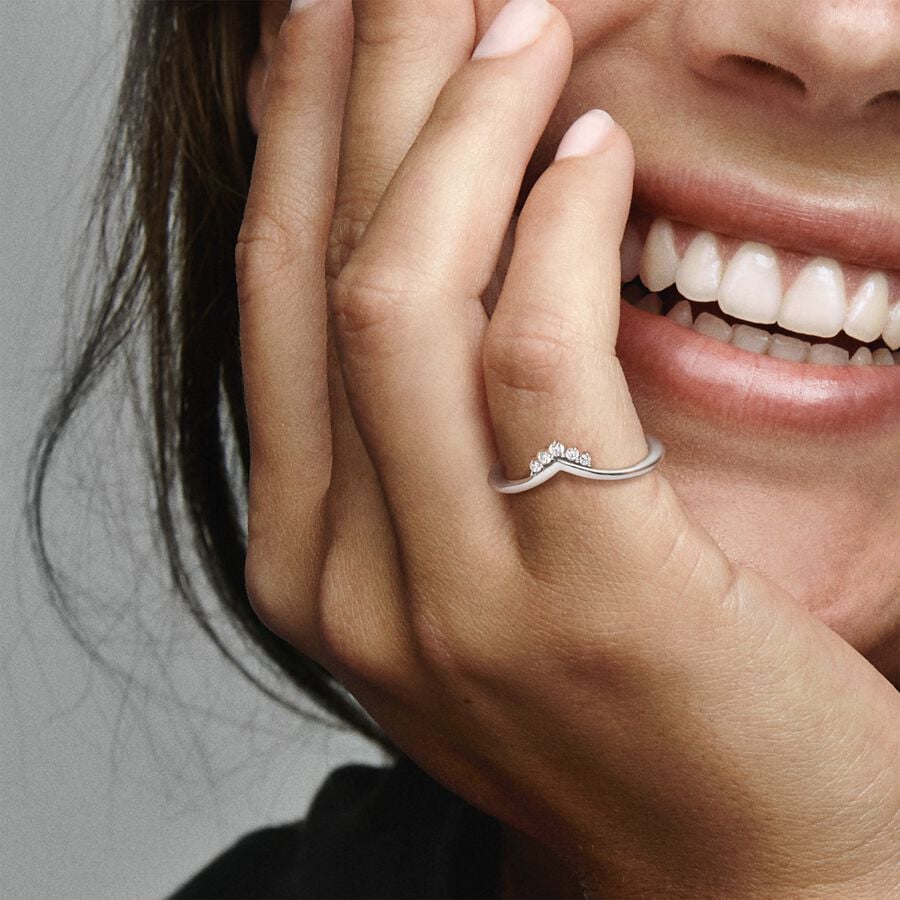 Pandora Tiara Wishbone Ring 198282CZ