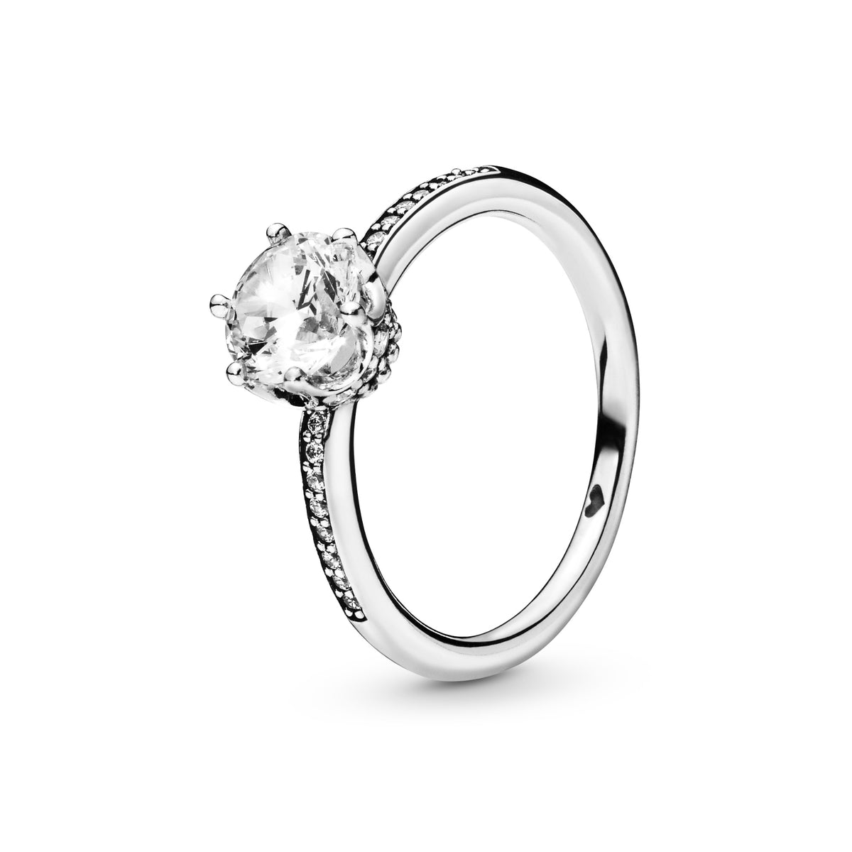 Pandora Transparante Sprankelende Kroon Ring zilver