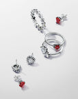 Pandora Sparkling Red Elevated Heart Ring 198421C02