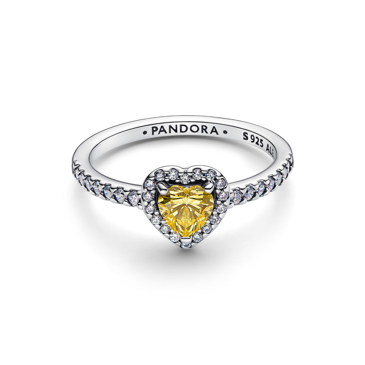 Pandora Glinsterende Verhoogde Hartring zilver 198421C06