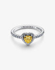 Pandora Hart Ring 198421C06 – Sterling Zilver met Gele Kristal