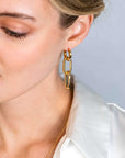 Zinzi gold plated zilveren oorbedels twee lange paperclip schakels 37mm ZICH2352G (excl. oorringen)