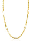 ZINZI Gold Plated Zilveren Schakelketting met Ovale Schakels 43-47cm ZIC2711G
