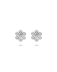Zilveren gerhodineerde oorknoppen zirkonia 6,5 mm - 1341263
