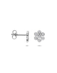 Zilveren gerhodineerde oorknoppen zirkonia 6,5 mm - 1341263