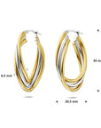 Zilveren vergulde oorringen 34 mm 1 micron - 2200474