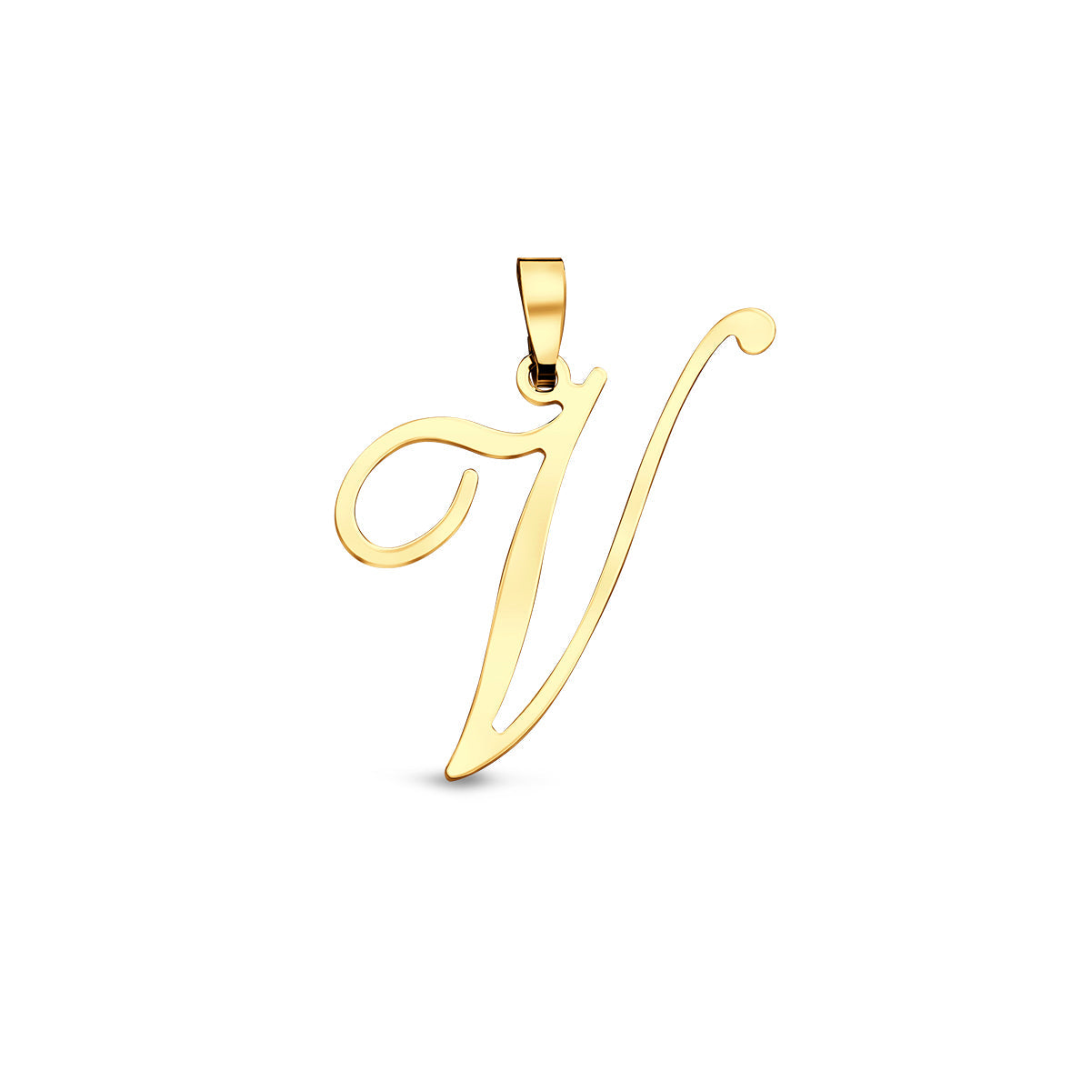 Hanger sierletter V 27 mm 14K geelgoud #Letter_V
