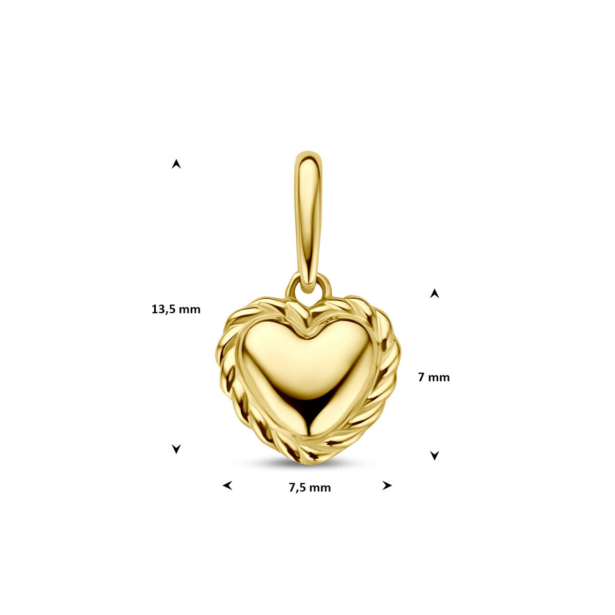 Hanger hartje 14K geelgoud 7 mm
