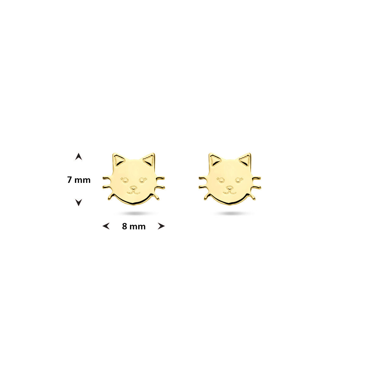 14K geelgouden oorknoppen kat 7 mm - 4034640 - PansiteNederland.nl