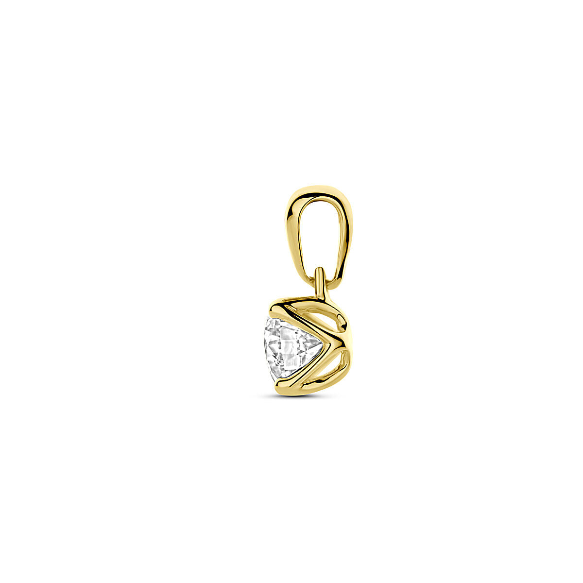 14K geelgouden hanger lab grown diamant 0.50ct h si 10 mm - 4033686 - PansiteNederland.nl