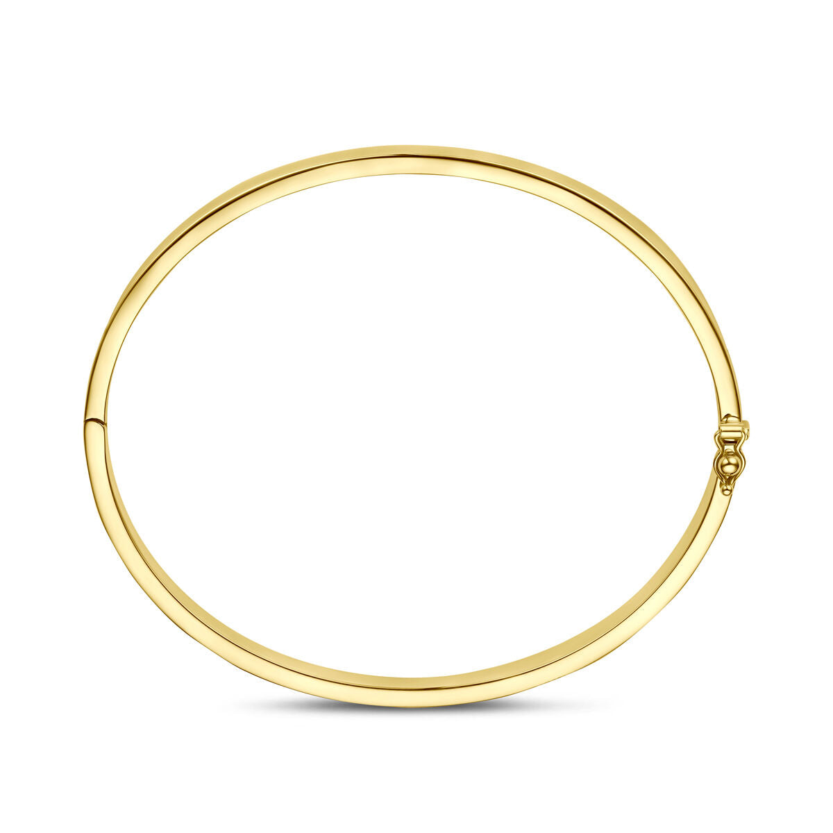Bangle scharnier vlakke buis massief 5 x 9K geelgoud 60 mm