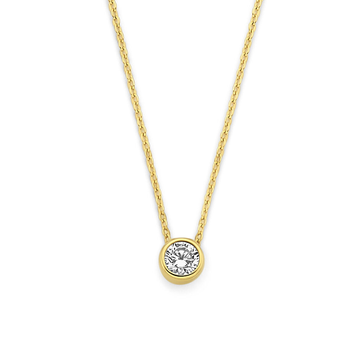 9k collier zirkonia 40 - 42 - 44 cm 9K geel