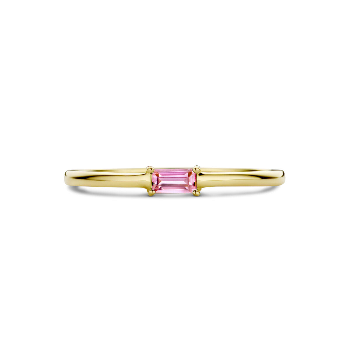 Ring met geboortesteen toermalijn oktober 14K geelgoud