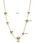 14K geelgoud collier bolletjes 45 cm 4031342 - PansiteNederland.nl