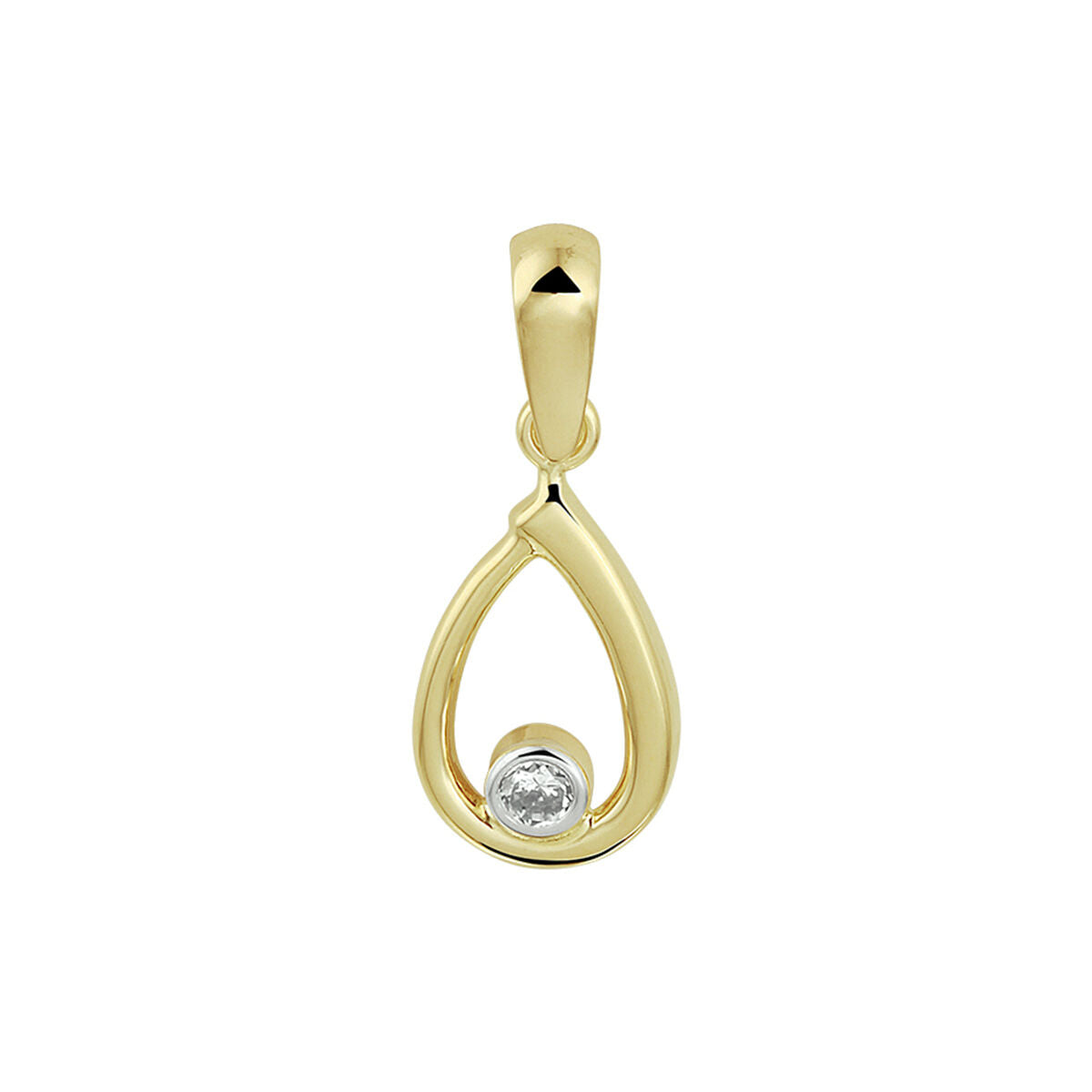14K geelgoud hanger zirkonia 4023036 - PansiteNederland.nl