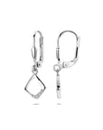 Zilveren gerhodineerde oorhangers zirkonia brisur haak 25 mm - 1341208