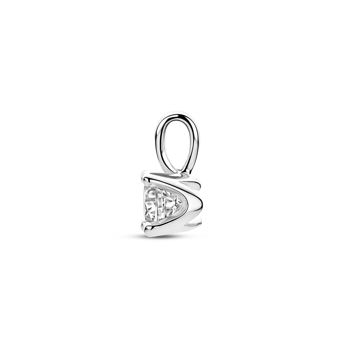 Zilveren gerhodineerde hanger zirkonia 9,5 mm - 1341531 - PansiteNederland.nl