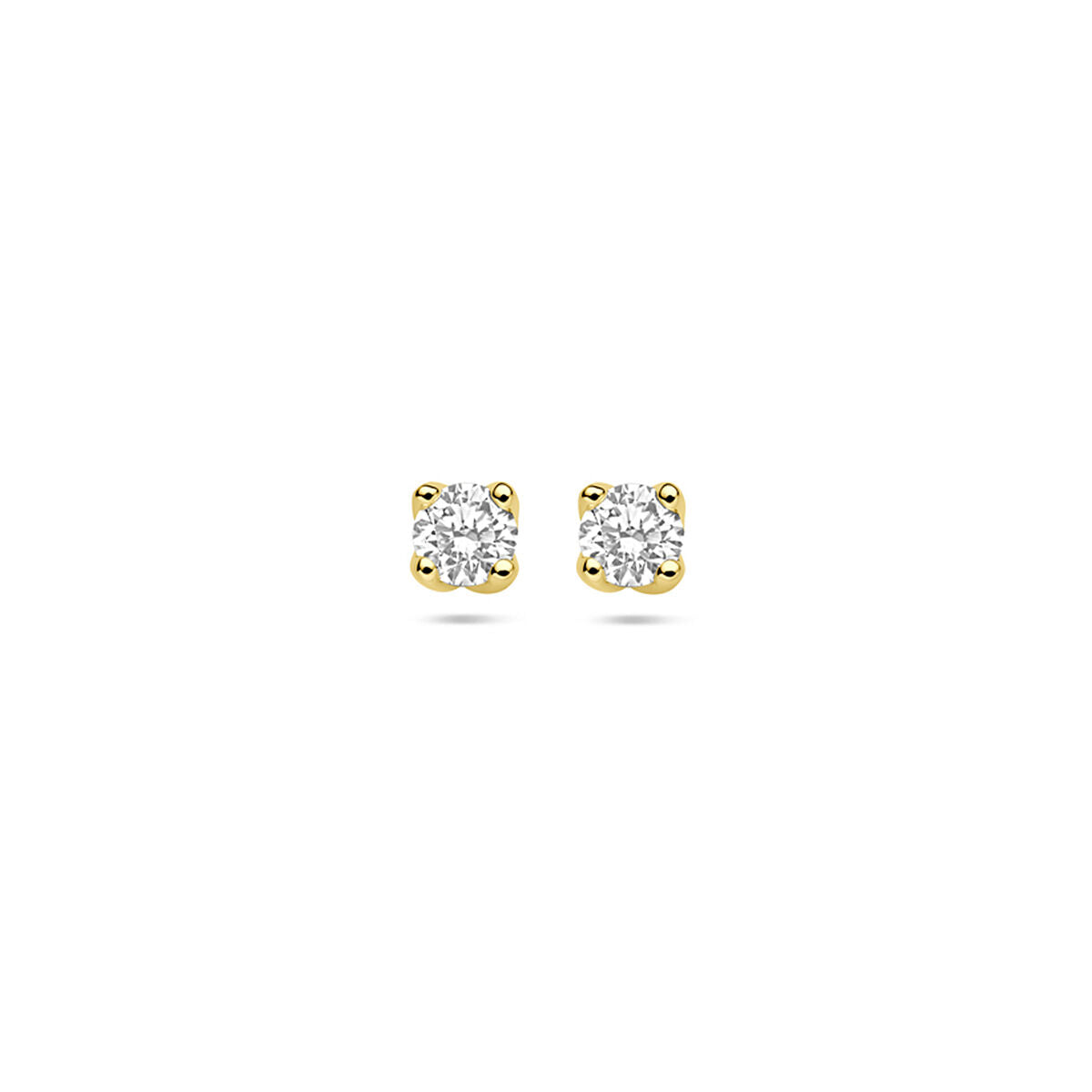 14K geelgouden oorknoppen lab grown diamant 0.20ct. 2x 0.10ct h si 3,25 mm - 4033684
