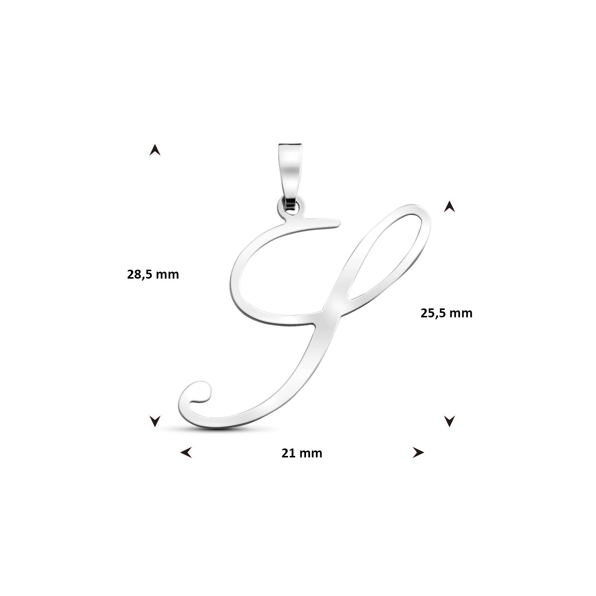 Hanger sierletter S 25,5 mm zilver #Letter_S