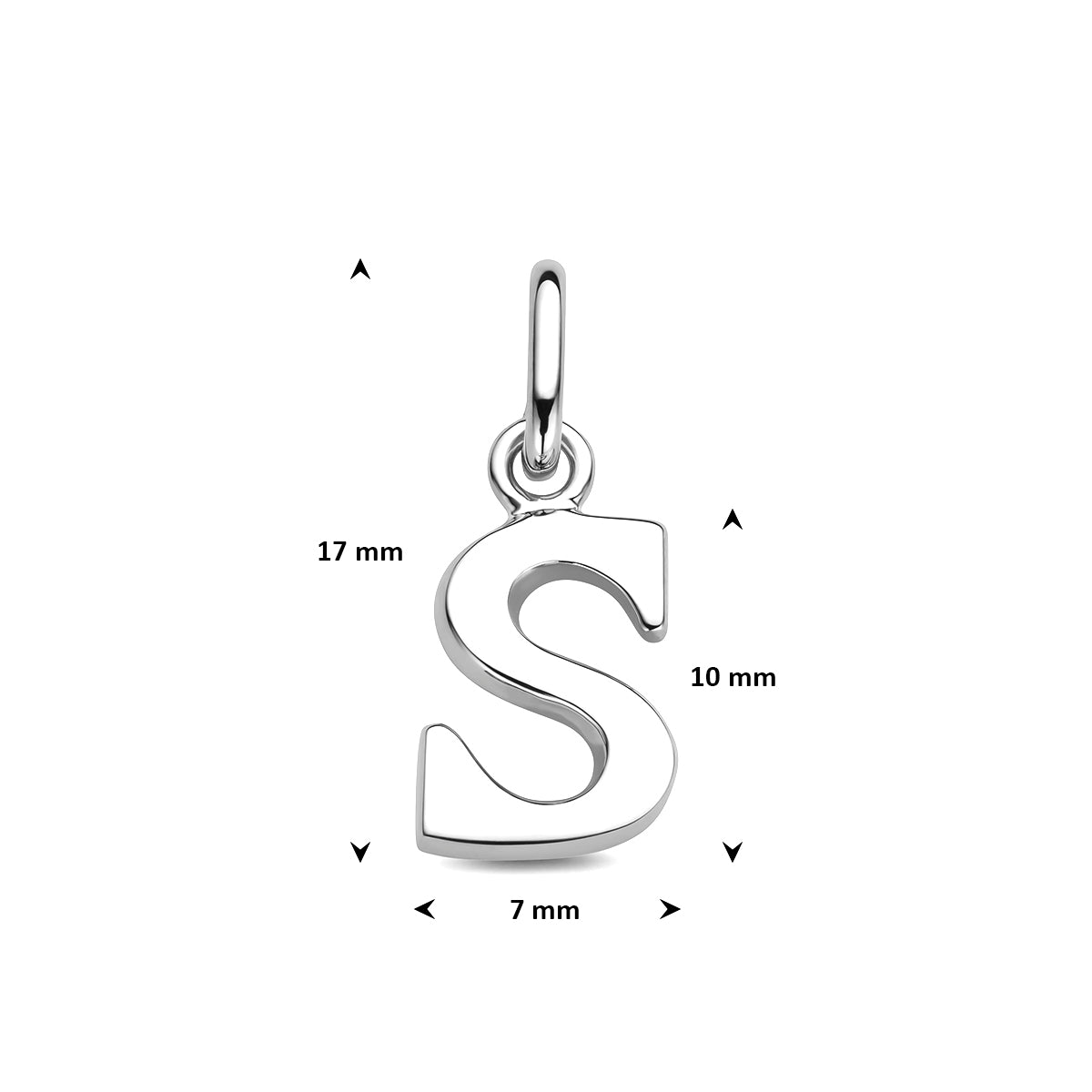 Hanger letter S 12,5 mm zilver #Letter_S