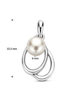 Zilveren gerhodineerde hanger parel 15,5 mm - 1341914 - PansiteNederland.nl