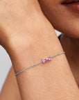 Pandora Schakelarmband 594234C01 – Zilver met Roze Zirkonia