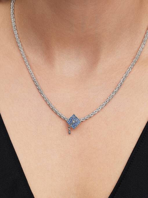 Pandora Sprankelende Blauwe 2026 Afstudeercap Bedel zilver - 794461C01