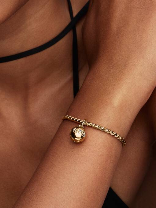 Pandora Mum Bol Bedel goudverguld zwart - 764457C01