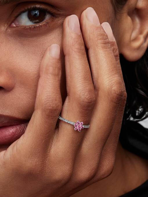 Pandora Sprankelend Roze Madeliefje Ring zilver - 194499C02